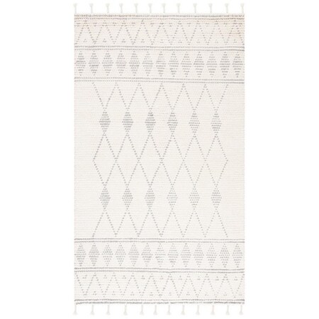 Safavieh 8 x 10 ft. Casablanca 490A Tassel Hand Woven Rectangle Area Rug Ivory & Grey CSB490A-8